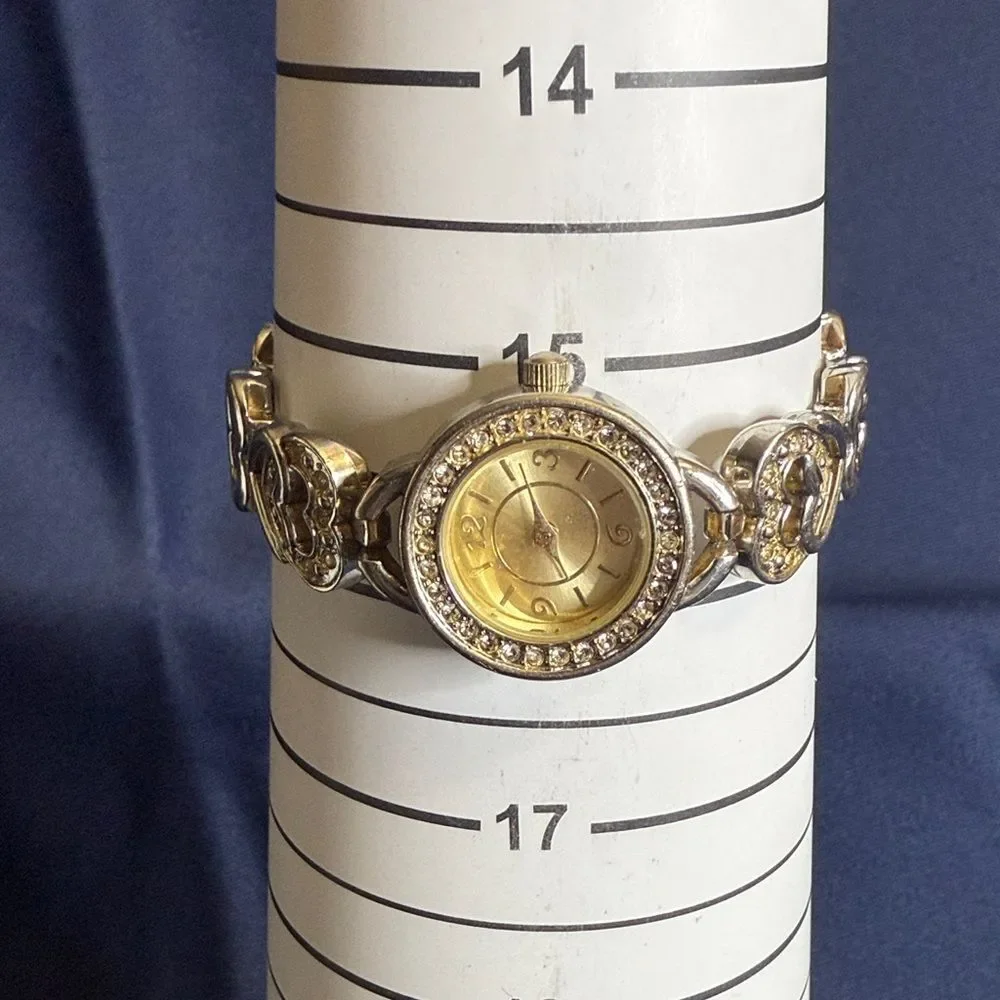 Source Unknown Gold-Tone Heart Accent Watch